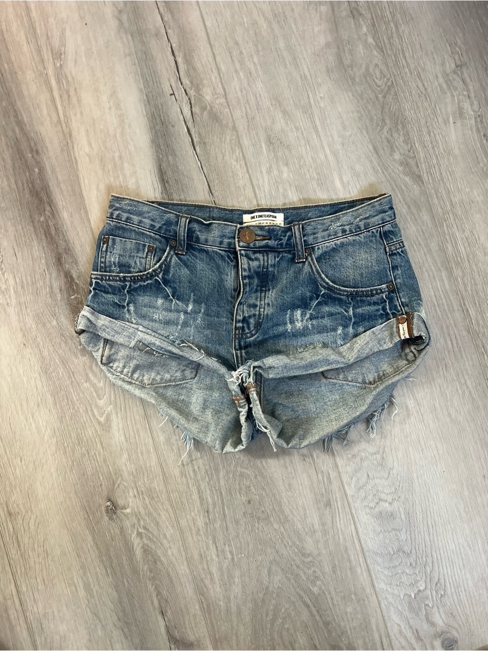 One Teaspoon Classic Blue Denim Cutoff Shorts